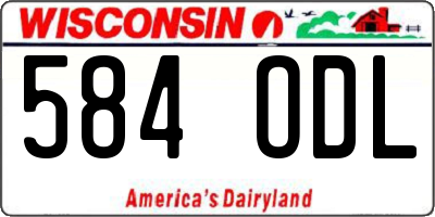 WI license plate 584ODL
