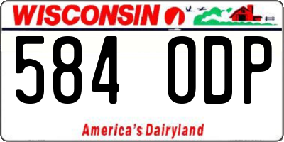 WI license plate 584ODP