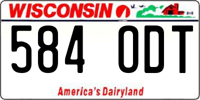 WI license plate 584ODT