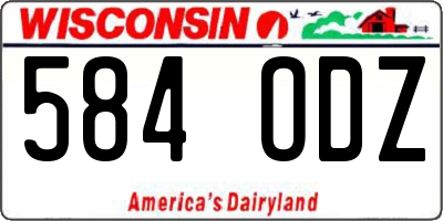 WI license plate 584ODZ