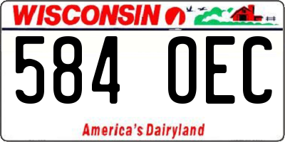 WI license plate 584OEC