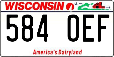 WI license plate 584OEF