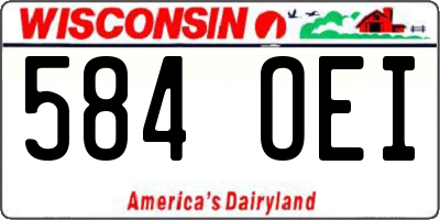 WI license plate 584OEI