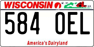 WI license plate 584OEL