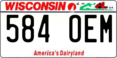 WI license plate 584OEM