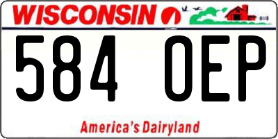 WI license plate 584OEP