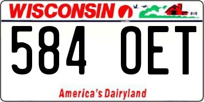 WI license plate 584OET