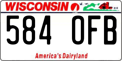 WI license plate 584OFB
