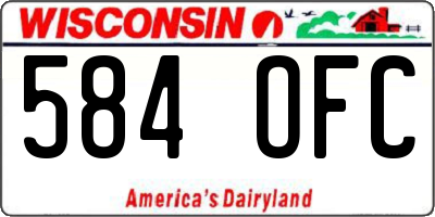 WI license plate 584OFC