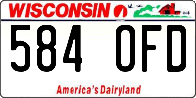 WI license plate 584OFD