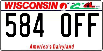 WI license plate 584OFF