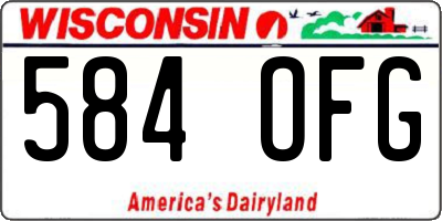WI license plate 584OFG