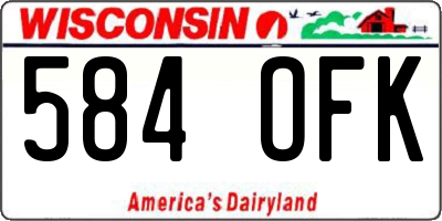 WI license plate 584OFK