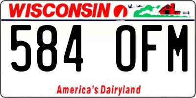 WI license plate 584OFM