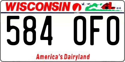 WI license plate 584OFO
