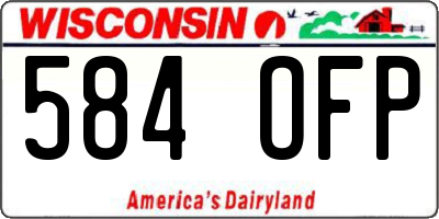 WI license plate 584OFP