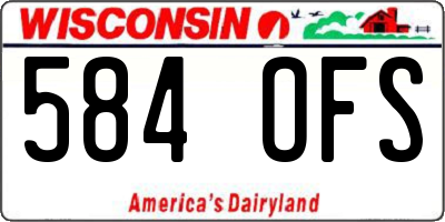WI license plate 584OFS