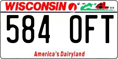WI license plate 584OFT