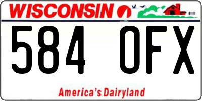 WI license plate 584OFX