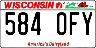 WI license plate 584OFY