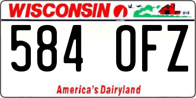WI license plate 584OFZ
