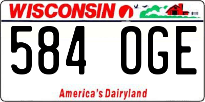 WI license plate 584OGE