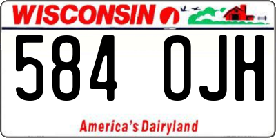 WI license plate 584OJH