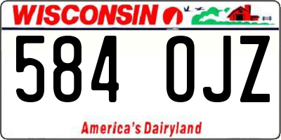 WI license plate 584OJZ