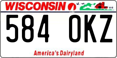 WI license plate 584OKZ