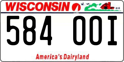 WI license plate 584OOI
