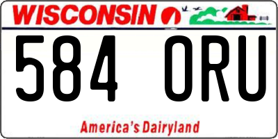 WI license plate 584ORU