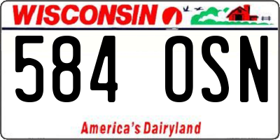 WI license plate 584OSN