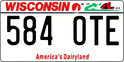 WI license plate 584OTE