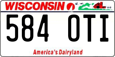 WI license plate 584OTI