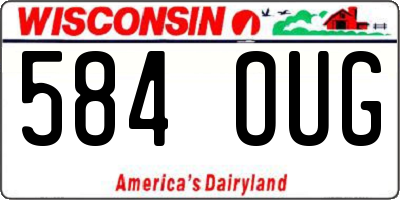 WI license plate 584OUG