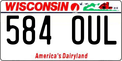 WI license plate 584OUL