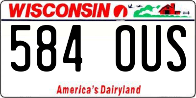 WI license plate 584OUS