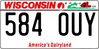 WI license plate 584OUY