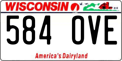 WI license plate 584OVE