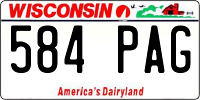 WI license plate 584PAG
