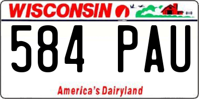 WI license plate 584PAU