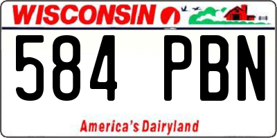 WI license plate 584PBN