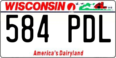 WI license plate 584PDL