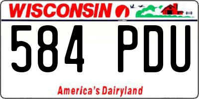 WI license plate 584PDU