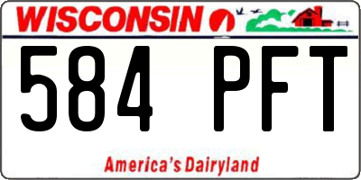 WI license plate 584PFT
