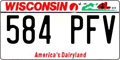 WI license plate 584PFV