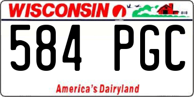 WI license plate 584PGC