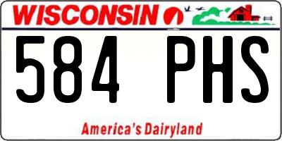 WI license plate 584PHS