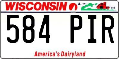 WI license plate 584PIR
