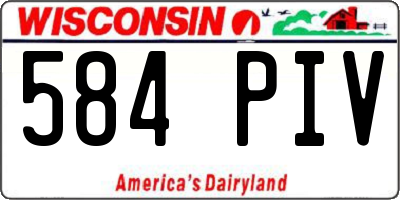 WI license plate 584PIV